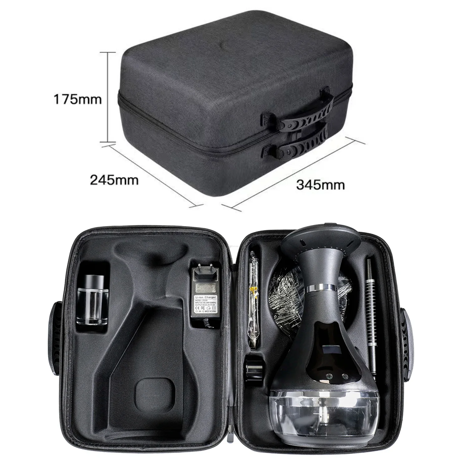 RYKOAL Portable Electric Hookah Shisha Set Portable Travel Electronic Hookah Battery Powered Shisha with LED Display