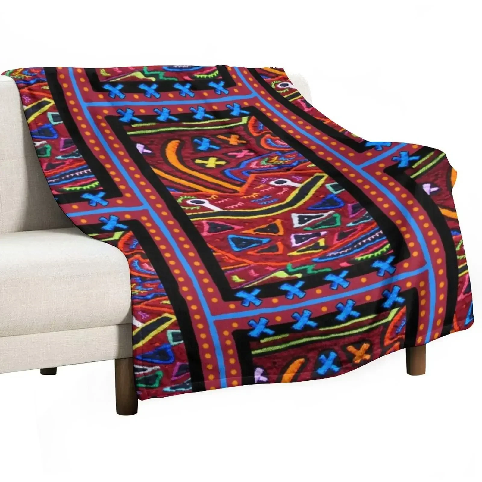 Panama Mola Design Throw Blanket for winter Loose Blankets