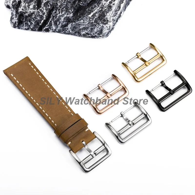 12/14/16/17/18/20/22 مللي متر المعادن مصقول مشبك ساعة الفولاذ المقاوم للصدأ مشبك ساعة حزام الساعات الصلبة مربع زر المشابك اكسسوارات