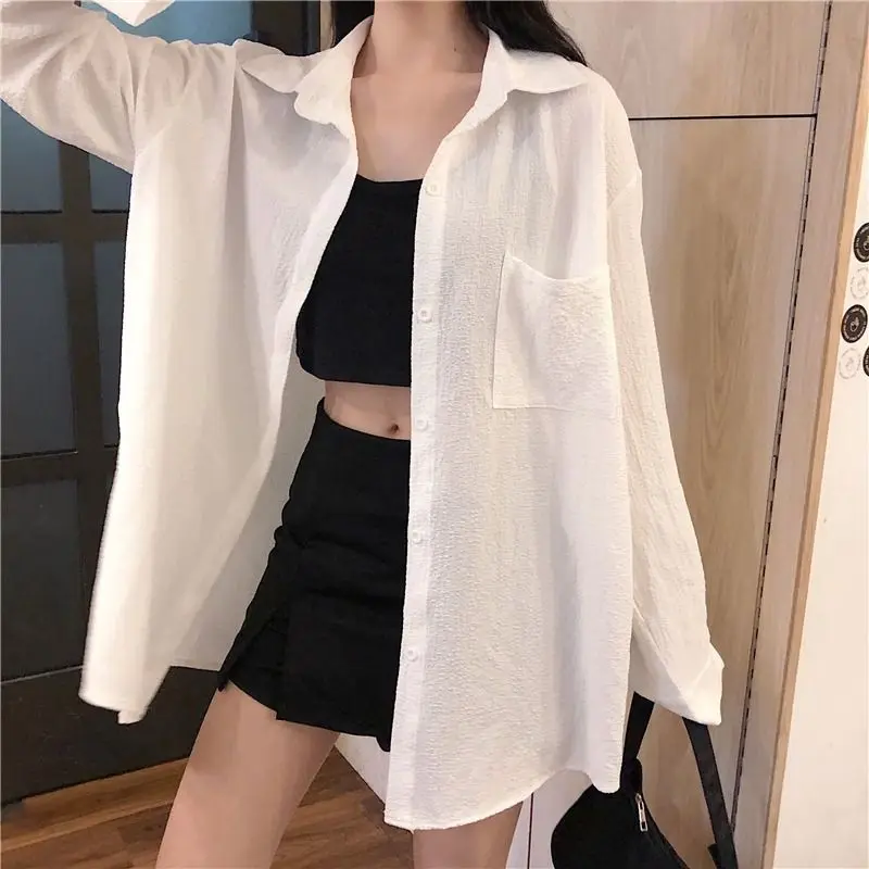 Breathable Chiffon Cardigan Sunscreen Shirt for Women\'s Spring Summer New Instagram Korean Loose Slimming Thin Trendy Coat Top