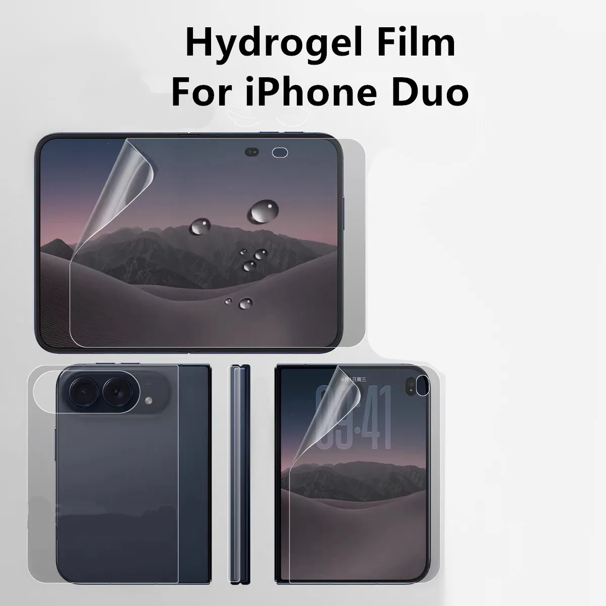 HD Matte Anti-Spy Soft Clear TPU Hydrogel Film For Apple iPhone Duo IPhoneDuo Fold Outer Inner Back Transparent Screen Protector