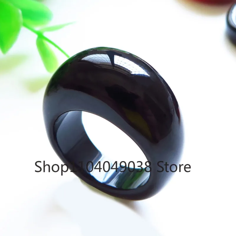 Natural Agate Chalcedony Ring Men's and Women's Agate Ornaments Jade Ring Dual-use Jade Pendant Fashion Jewelry Accessories Gift