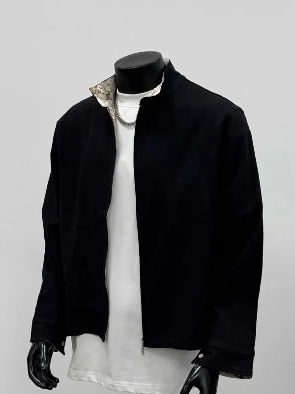 

Осенняя новинка больших размеров, американская модная джатка с воротником-стойкой и воротником-стойкой, свободная повседневная мужская модная верхняя одежда, теплая длинная молния