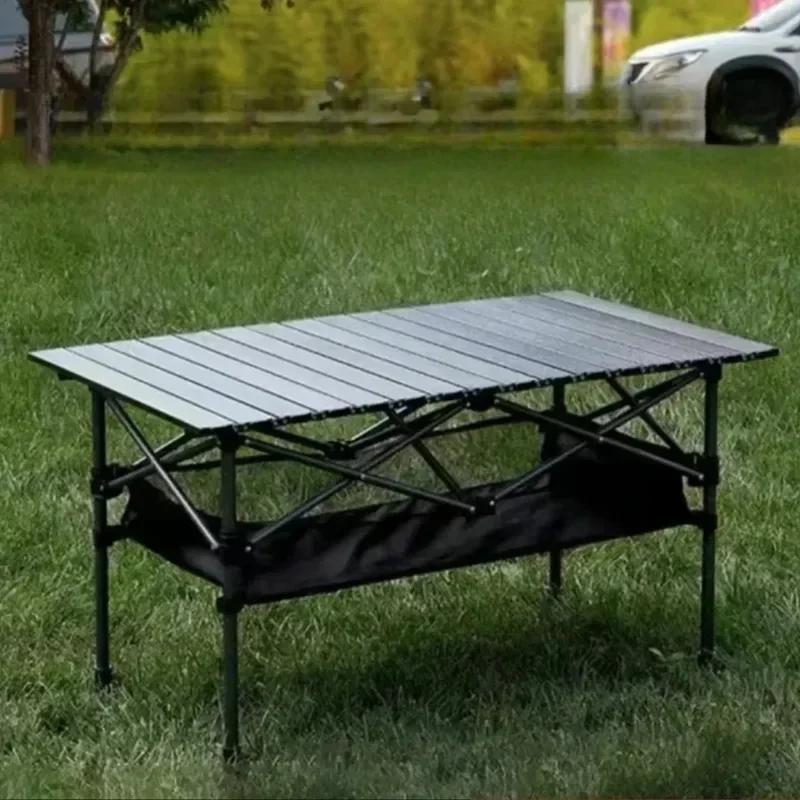 Outdoor Camping Folding Table Portable Lightweight Organizer Desks Carbon Steel Multi-purpose Picnic Hiking Egg Roll Long Table