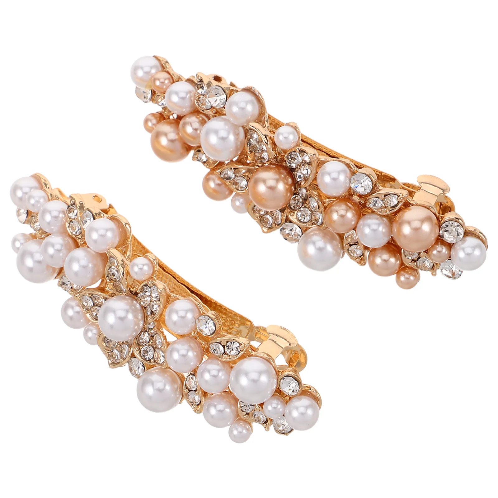 

2pcs Hair Clips Mini Metal Claw Pins Rhinestone Decorative Women Barrettes Bun Updo Wedding Party Everyday Secure Spring