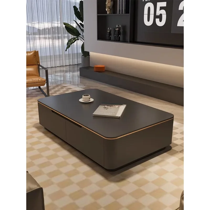 Minimalist rectangular rock slab coffee table living room home Italian light luxury high sense simple modern small apartment bla