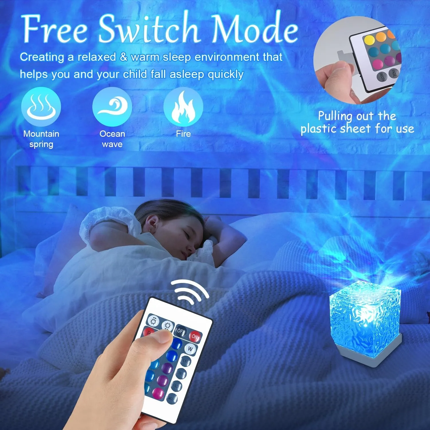 Ocean Wave Projector Light, 16-Color Luminor the Cube Lamp & App Remote, 3D Holographic Water Ripple Romantic Ambient Lighting