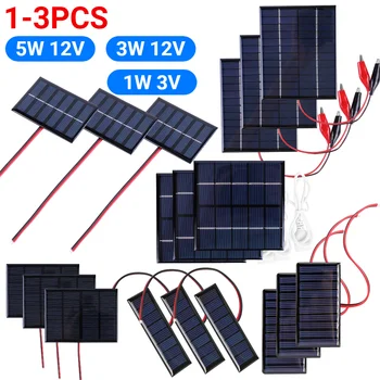 5W 5V/12V 1W 3V Mini Solar Panel Polysilicon Solar Epoxy Panel Module Light Cell Battery C