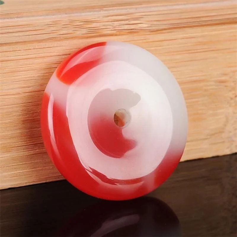 

Пряжка из натурального нефрита с куриной кровью, классическое модное простое ожерелье с подвеской