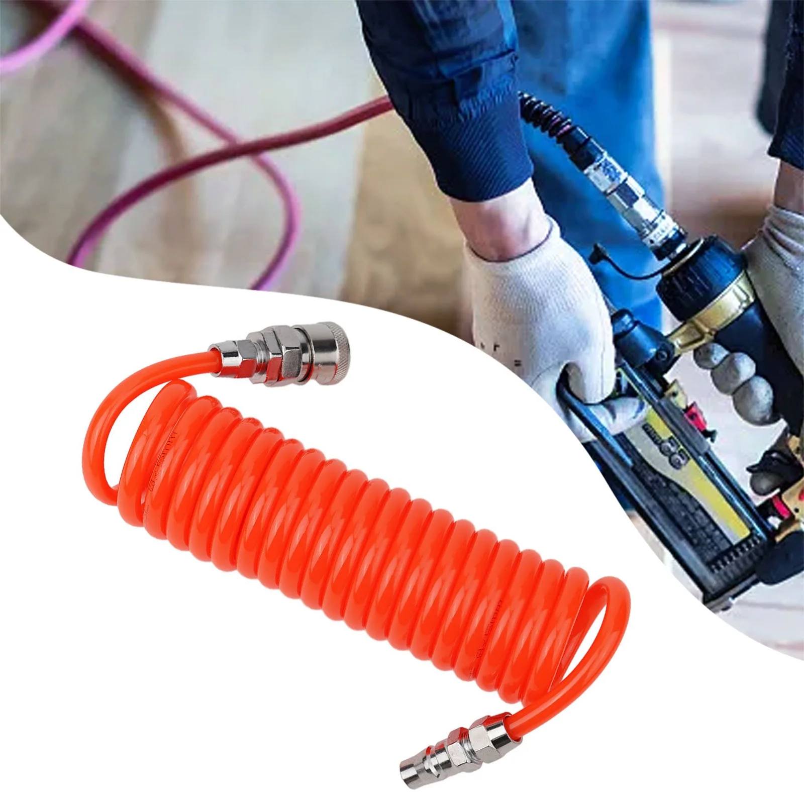 1pc 8x5mm Air Compressor Hose Pneumatic PU Telescopic Spring Tube Flexible For Compressor Pneumatic Tools