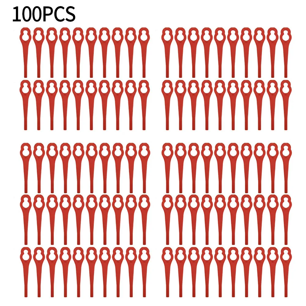 Imagem -02 - Lâminas de Aparador de Grama de Plástico para Ferrex Aldi Far 201 8.5cm x 2.0cm Trimmer Lawn Mower Power Tool Substituição Acessório 100 Pcs