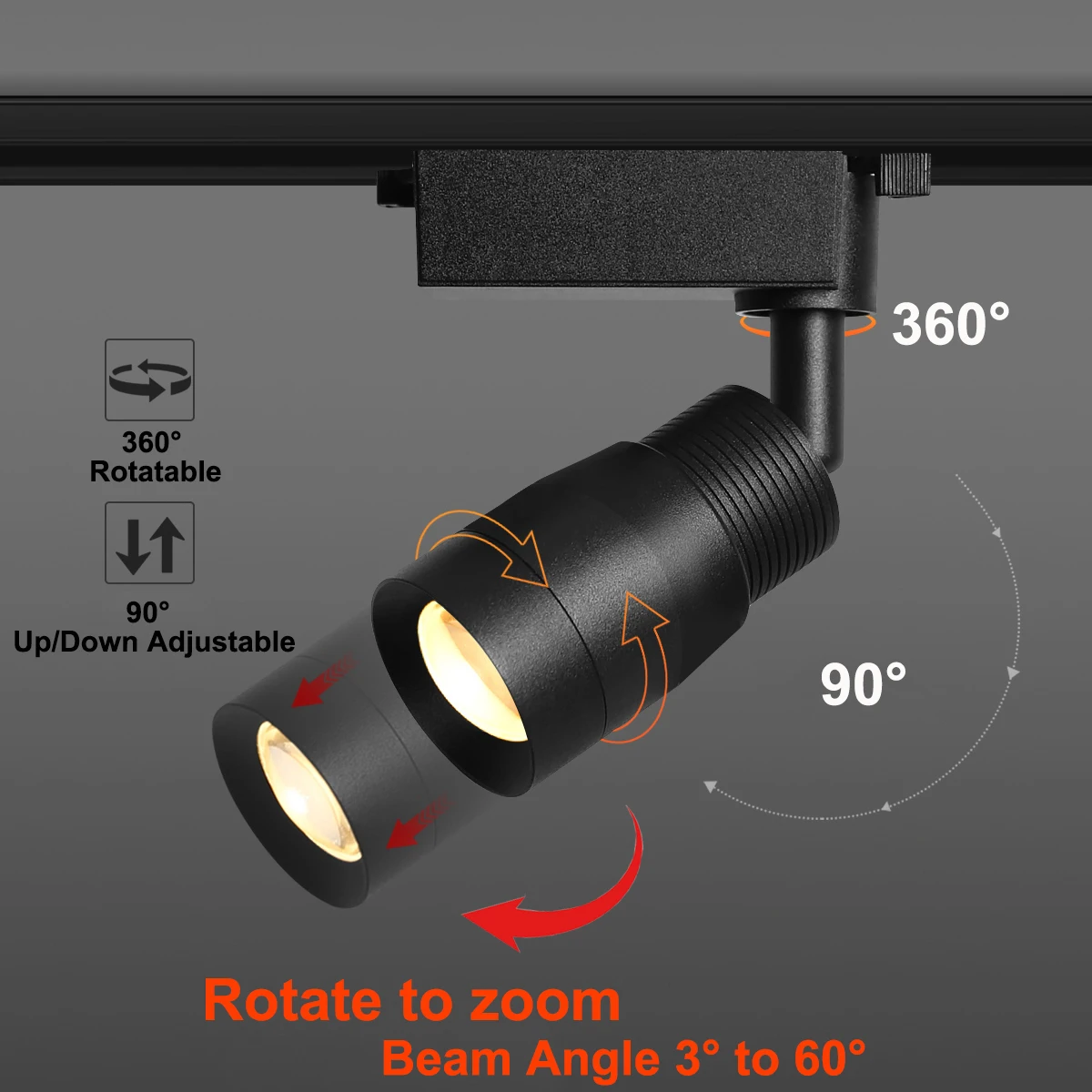 Imagem -03 - Lâmpada Led Rail Track com Ângulo de Feixe Zoomable Luminária de Teto Stepless Focando Spotlight tipo l 2-line 3w 10w Cob