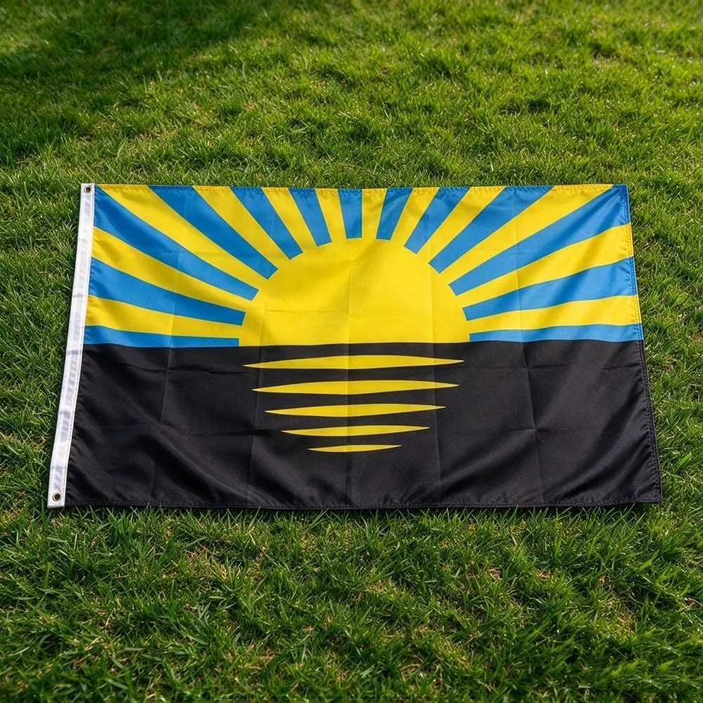 Donetsk Oblast Regional Flag 2x3ft 3x5ft Ukrainian Regional Symbol Polyester Banner Indoor Outdoor Wall Decor