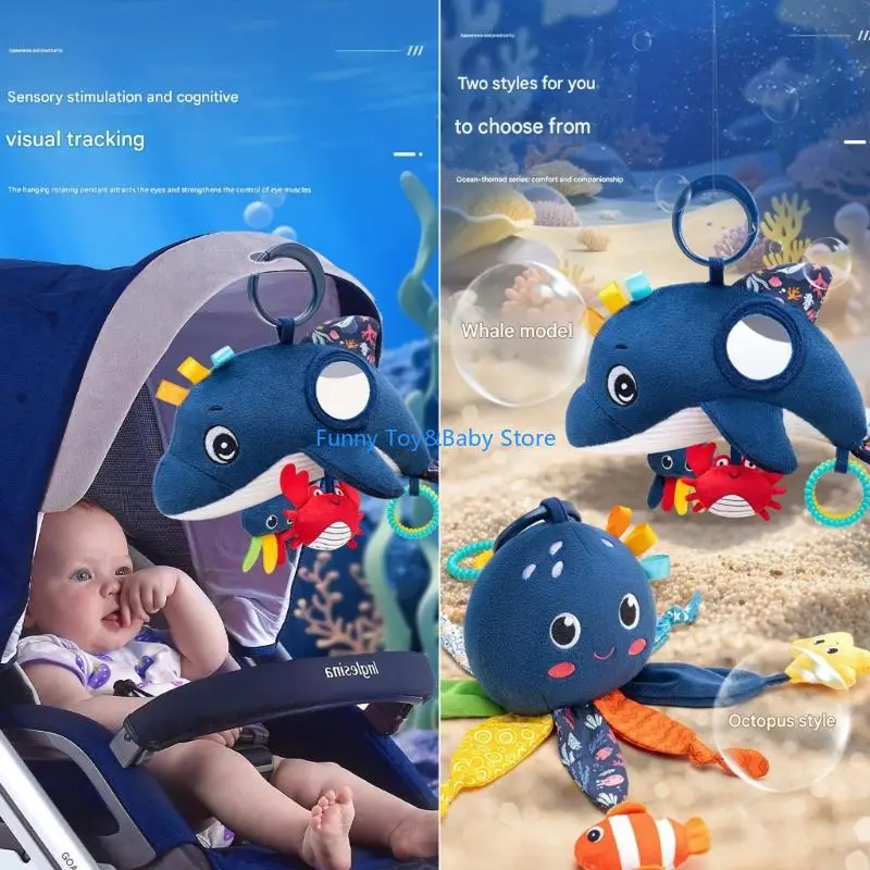 Baby Bed Hanging Toy Stroller Hanging Accessories Baby Room Decoration Stuffed Toy Whale Hanging Pleasant Toy C90B
