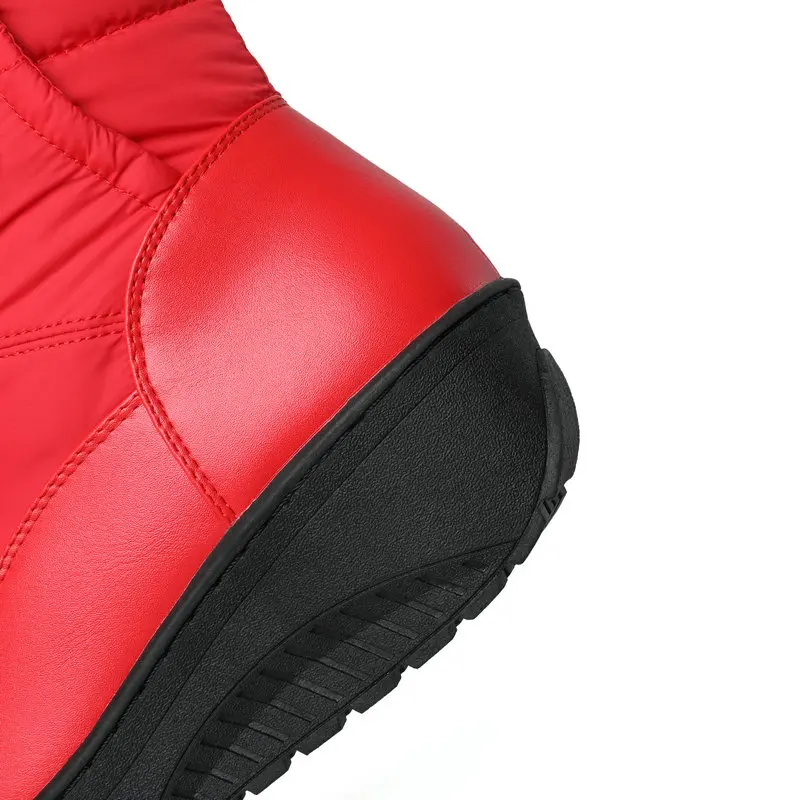 Wedges Snow Boots Women\'s Platform Winter Waterproof Boots 2024 Warm Down Patchwork Leather Fluffy Plush Inside Shoes