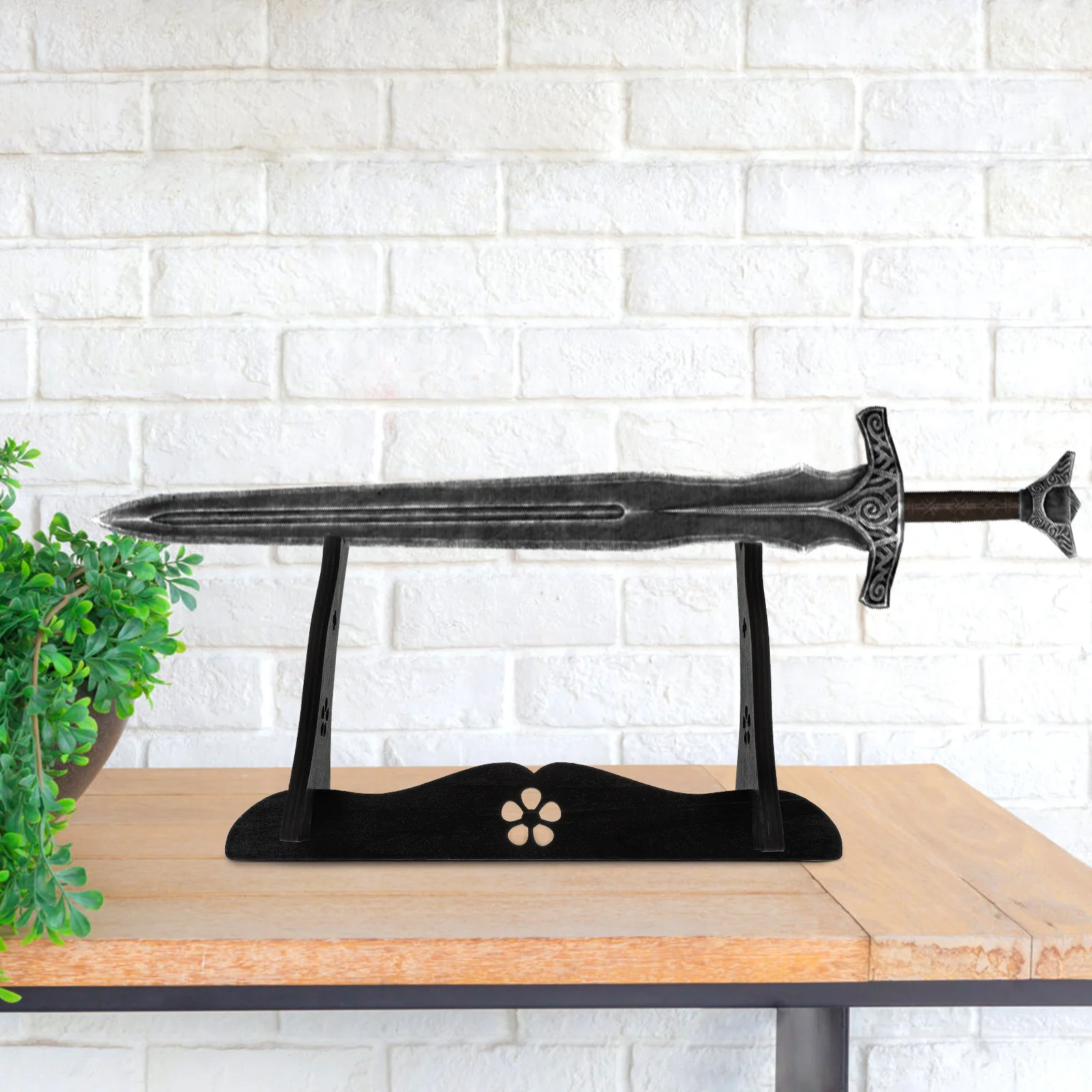 

Swords Storage Holder Wooden Flute Bracket Simple Generous Style Home Decor Gift Flute Holder Household Swords Storage Rack