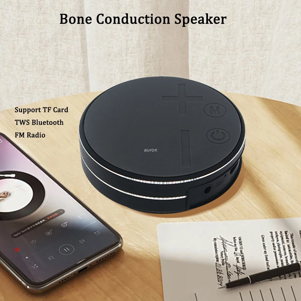 

2024 New Large Bone Conduction Speaker TWS Bluetooth Speakers With FM Radio Support TF Card Wireless Stereo Dual Sound Audio Box