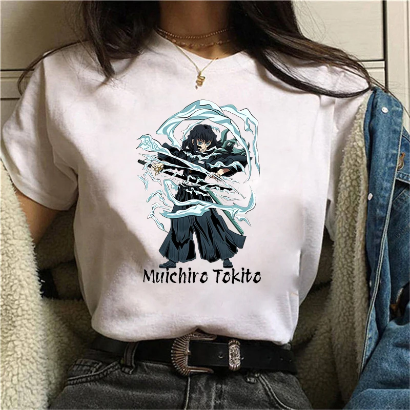 

New FunnyTokitou Muichirou Print T-shirt Women Men Summer Casual Short Sleeve Shirt Fashion Anime Loose Tops
