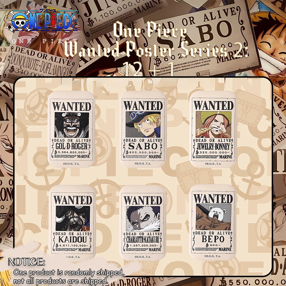 1 pz. Distintivo Rettangolare Ufficiale One Piece Wanted Poster - Blind Box Generazione 2 |   Collezione di Anime per Decorazione e Regalo