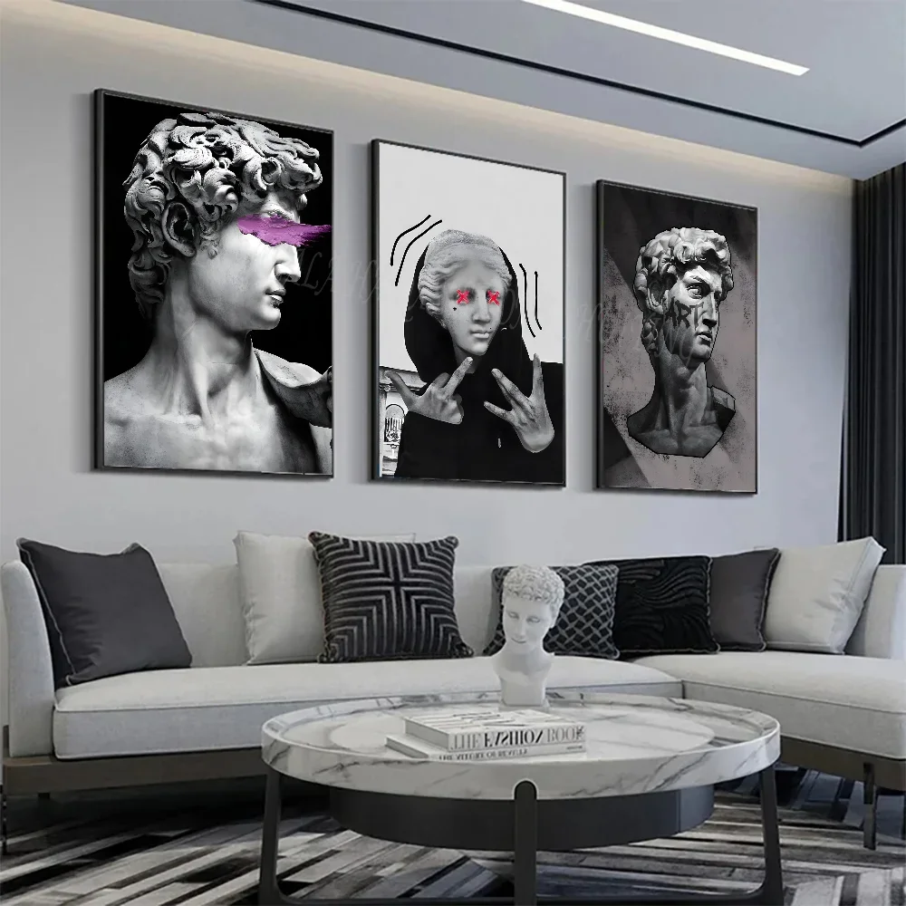 1pc Classic Vintage David Graffiti Aesthetic Poster Stickers Art Wall Murals Decor Game Room Decor Gifts Kawaii HD Painting
