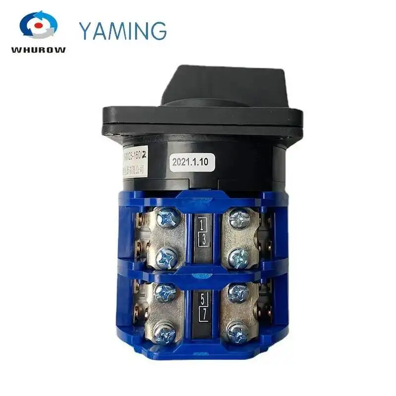 LW26-160A Rotary Cam Switch Two Poles 8 Terminals Dual Power Control Multi Position 160A 690V Silver Contact YMW26-160/2