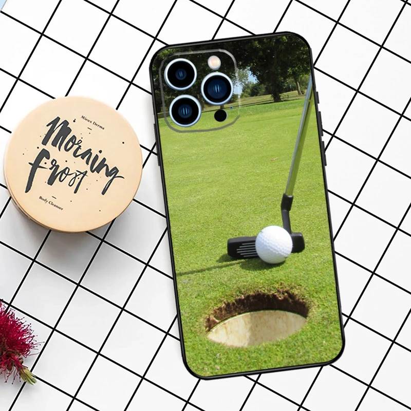 Sport Golf Ball Course Field Case For iPhone 16 15 14 11 12 13 Pro Max Mini X XR XS Max 7 8 16 15 Plus Cover Funda