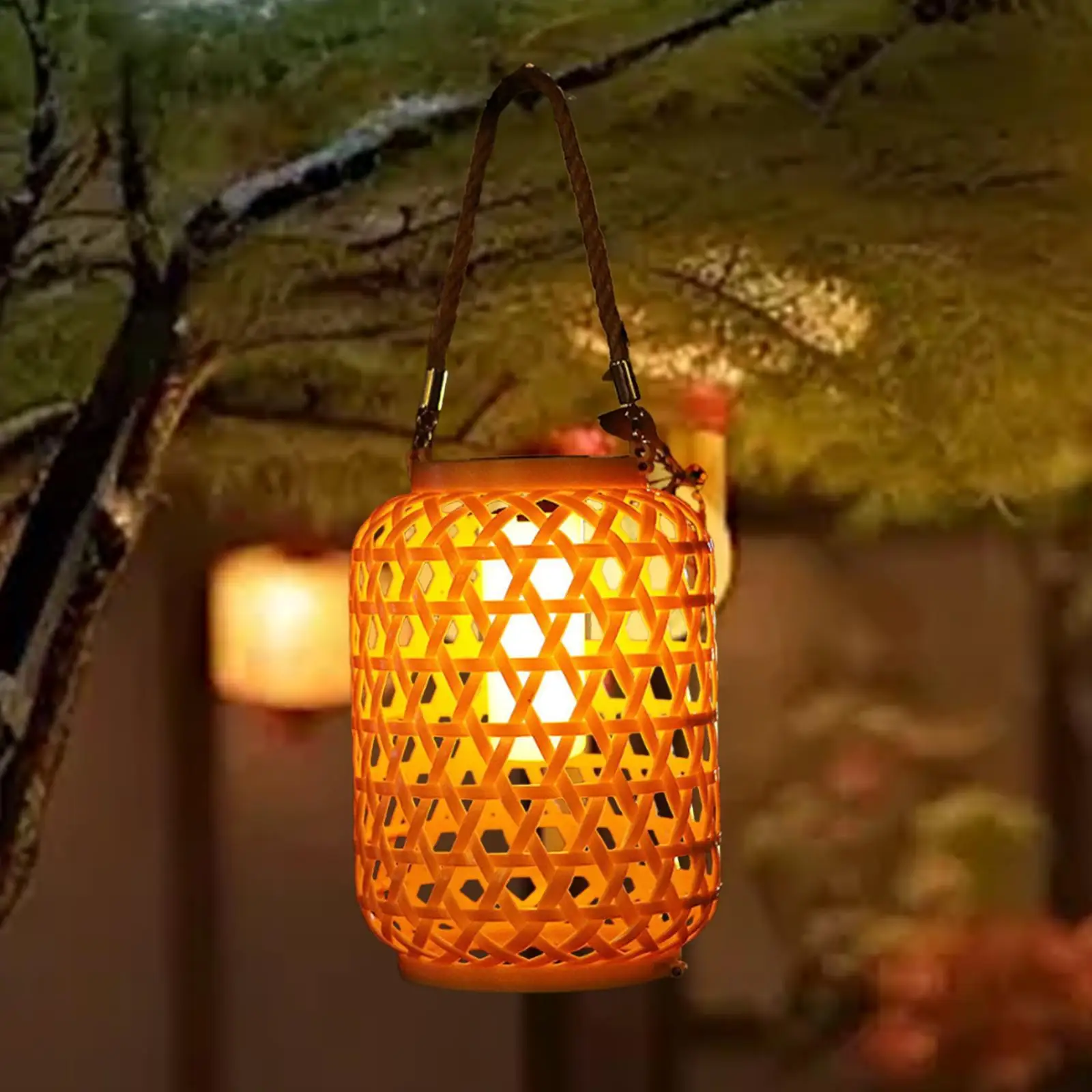 IP65 Waterproof Solar Outdoor Hanging Lantern Durable LED Garden Light for Patio Walkway Backyard Decoration