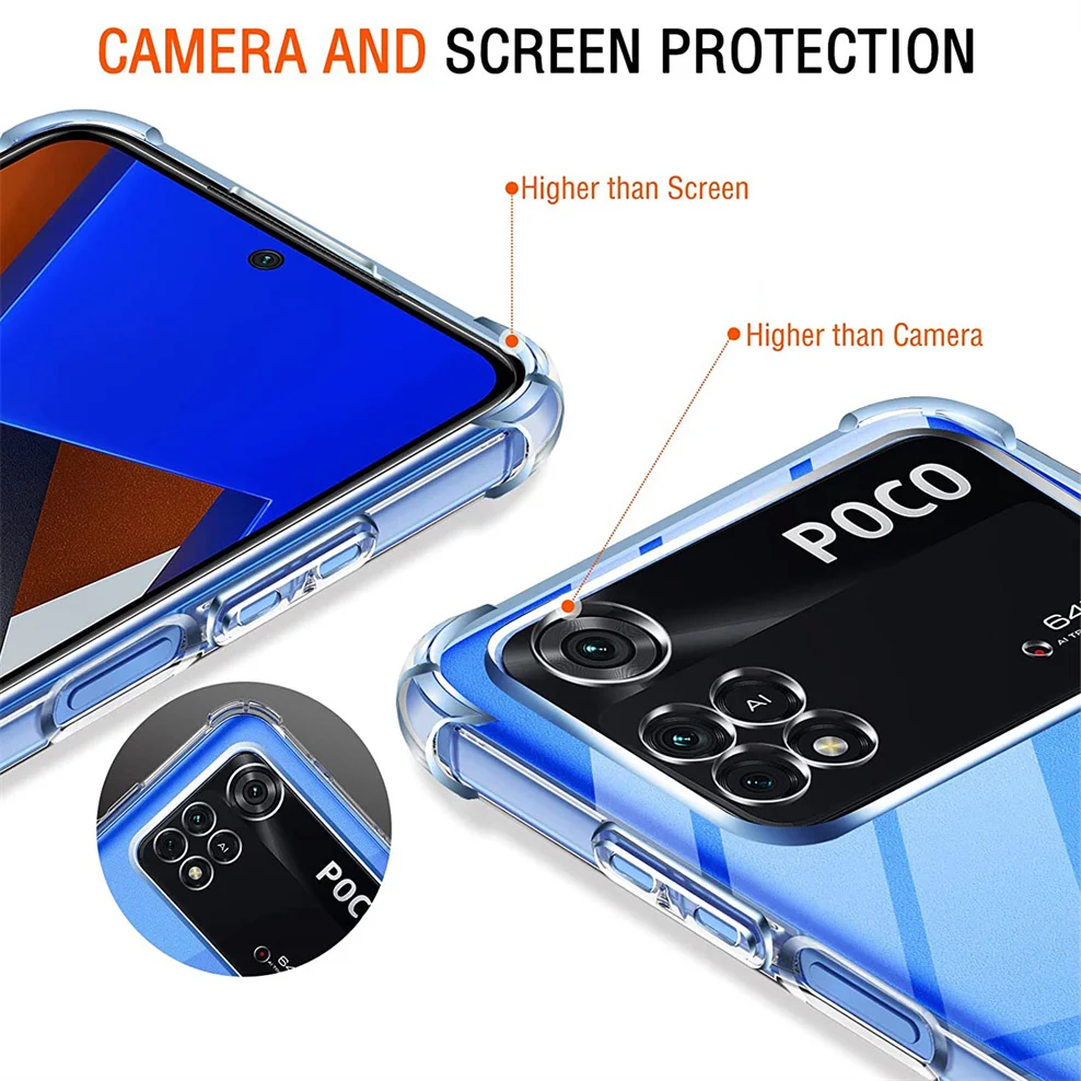 funda de silicona para Poco-M4 Pro 4G carcasa suave transparente antigólpe fundas de telefono Pocophone M4 Pro case Xiaomi Poco M4 Pro funda Poco M 4 Pro carcasa