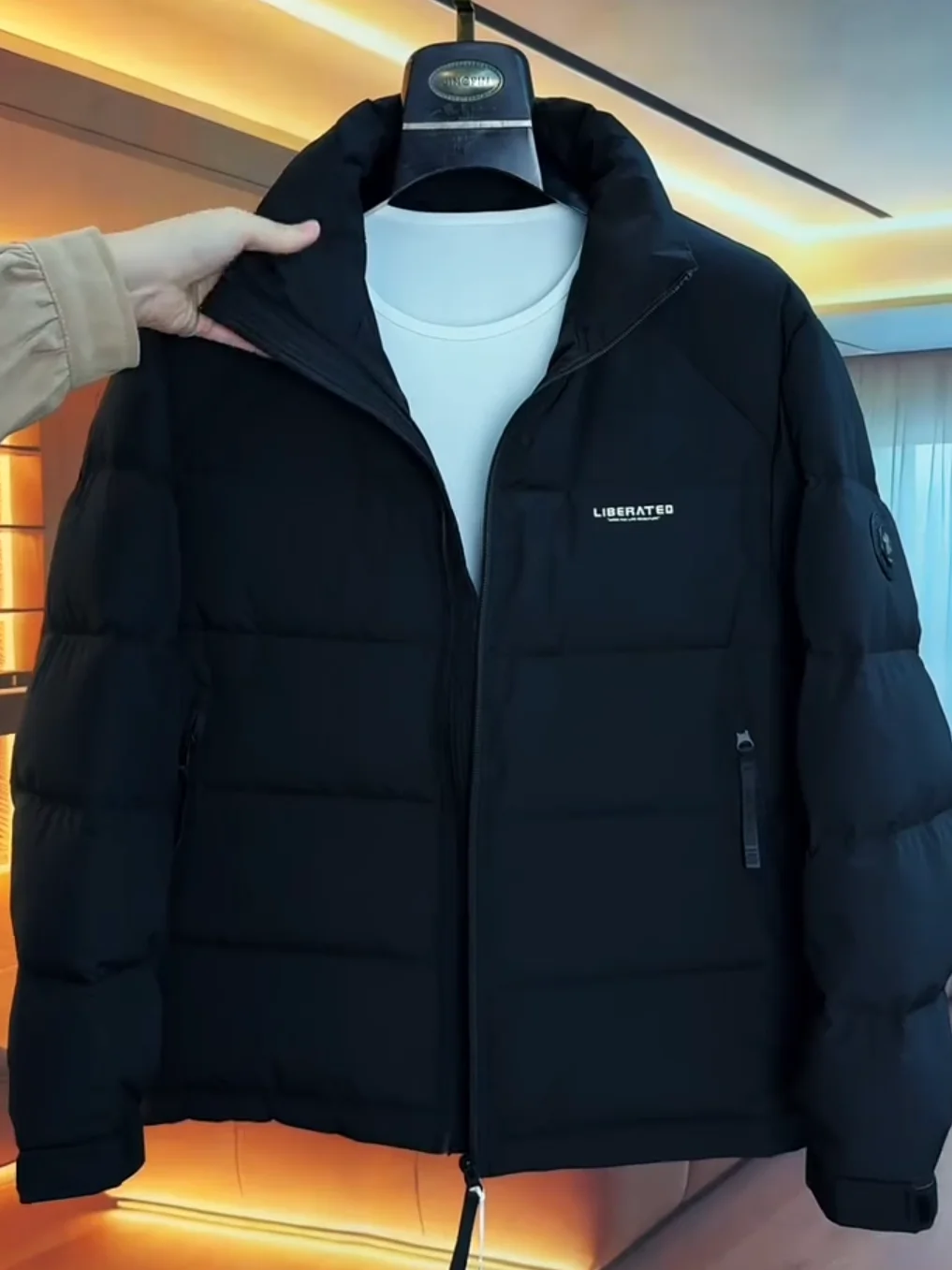 

Men's Autumn Winter High Quali Comfortable Stand Collar down Jaet Faionable Versatile Trendy Stand Fit Long Sve Z...