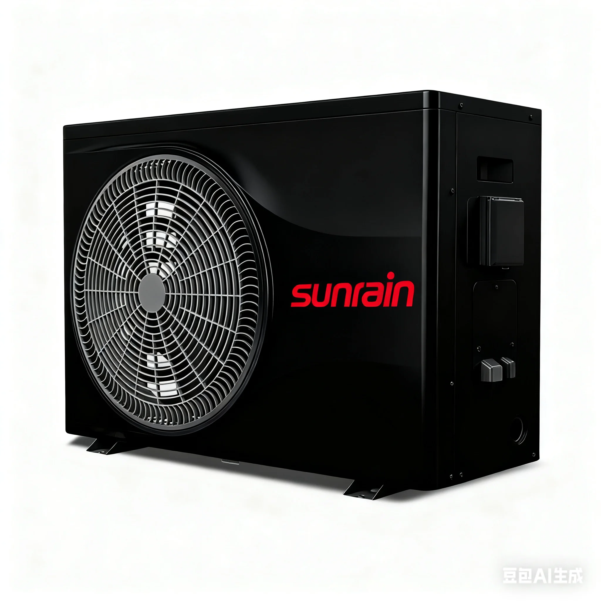 Sunrain 7kW Eco-Friendly Pool Heater R32 Refrigerant DC Inverter Residential Pool Heat Pump Low Noise 21-31dB(A) 1m Distance