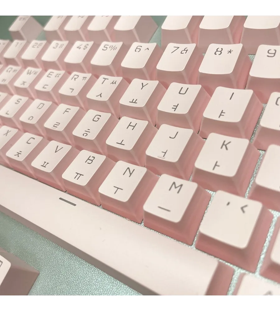 Korean mechanical keyboard keycaps personalized characters transparent black white foreign language