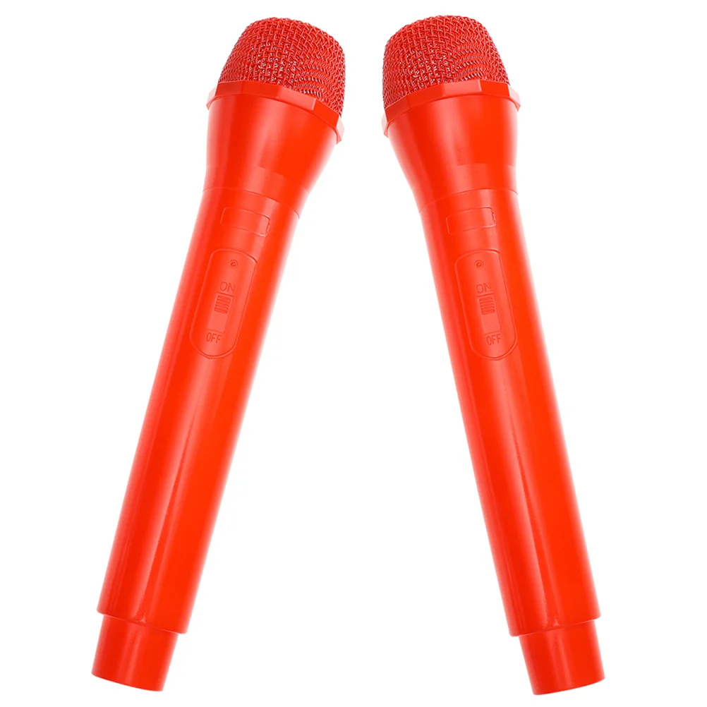 

2 Pcs Simulated Microphone Party Cosplay Prop Kid Simulation for Kids Creative Fake Toy Pretend Model