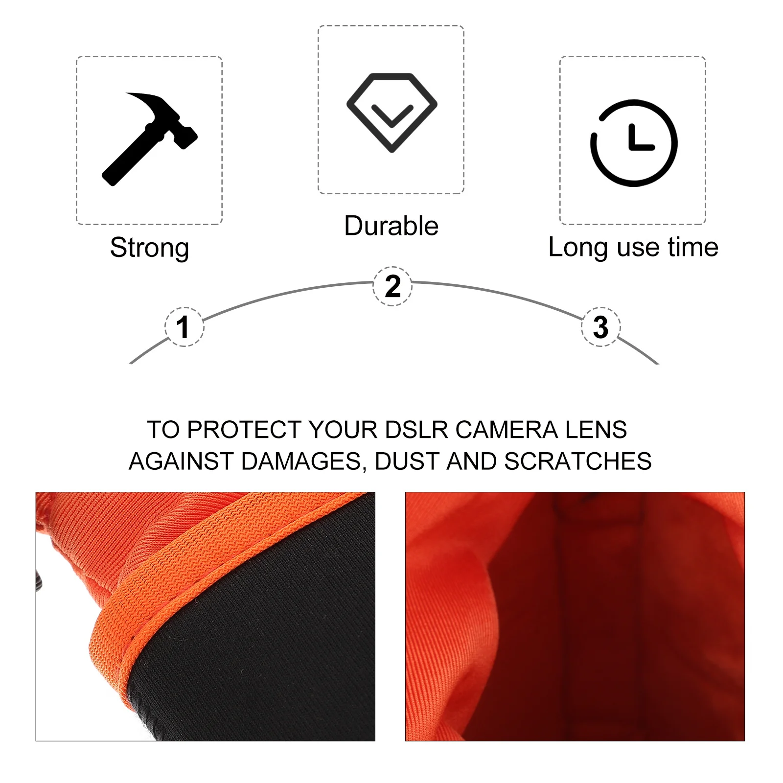 

Dslr Camera Lens Bag Compact Lightweight Organizer Dust Scratch Proof for Men Women Black Bag for Dslr Lens Pouch