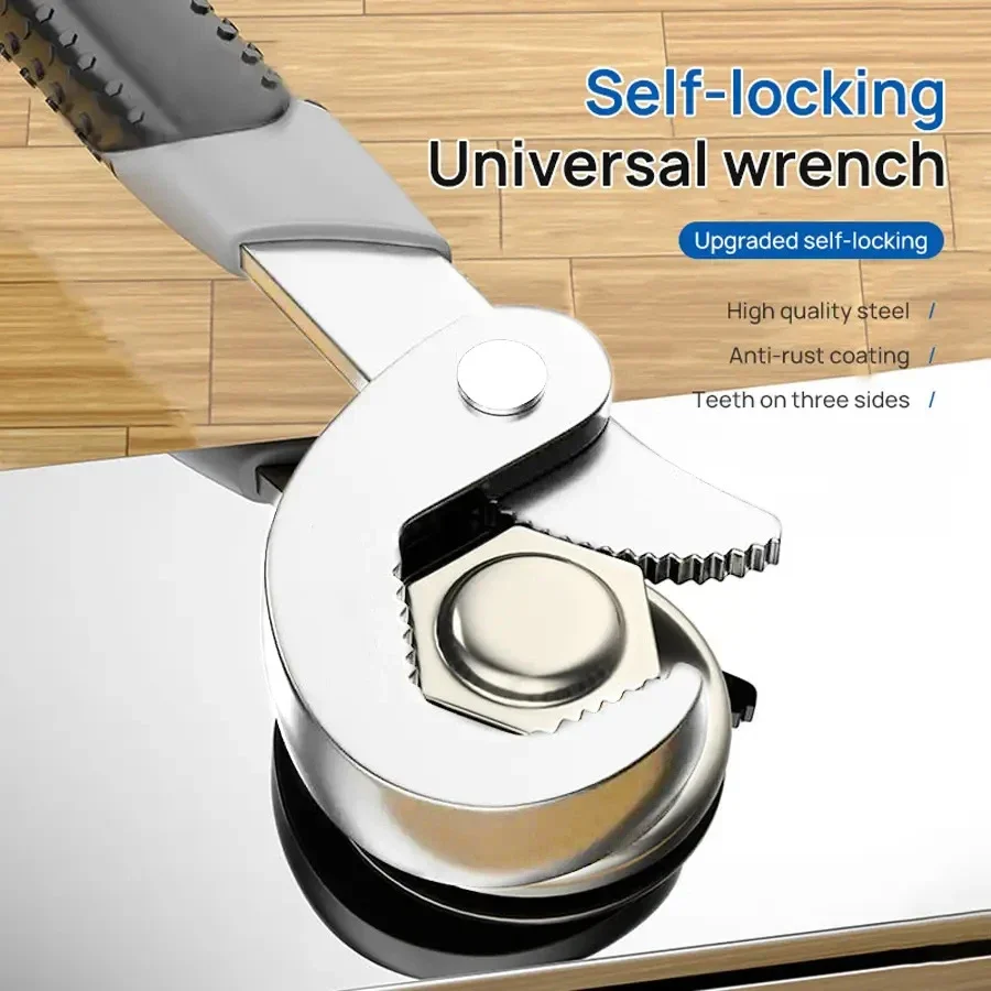 Multifunctional General wrench pipe Spanner large open end wrench set high carbon steel adjustable wrench household repair tool