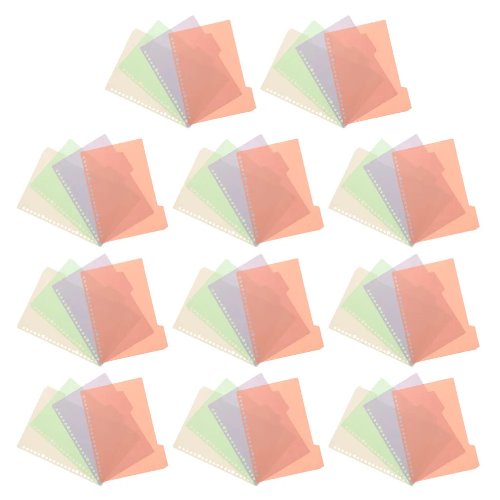 

12 set File Dividers Binder Tabs Plastic Page Separators for Notebook Planner Loose Leaf Coil Notepad Markers Index Classified