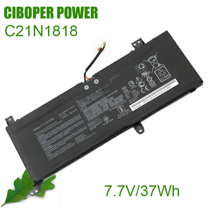 CP Laptop Battery C21N1818 B21N1818 32/37Wh For 14 15 Series X412DA A412FA X412FJ R424FA X509JA X509MA X509UA X512UB F509FA
