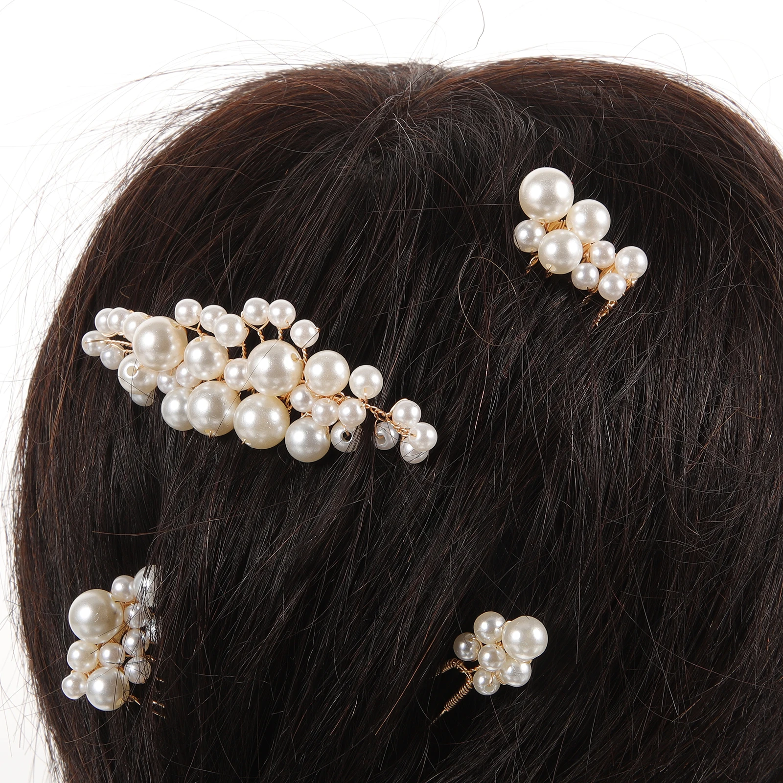 

7 Pcs Pearl Hair Combs Pins Bridal Accessories Vintage Gold Color Elegant Wedding Guest Decorative Hairpieces for Women