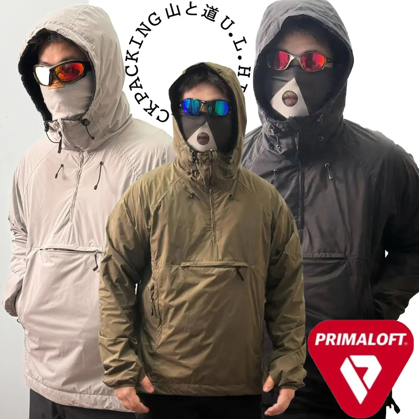 2025 Yamatomichi Chaqueta polar cálida con capucha y media cremallera para deportes al aire libre Alpha Anorak todo en uno a prueba de viento
