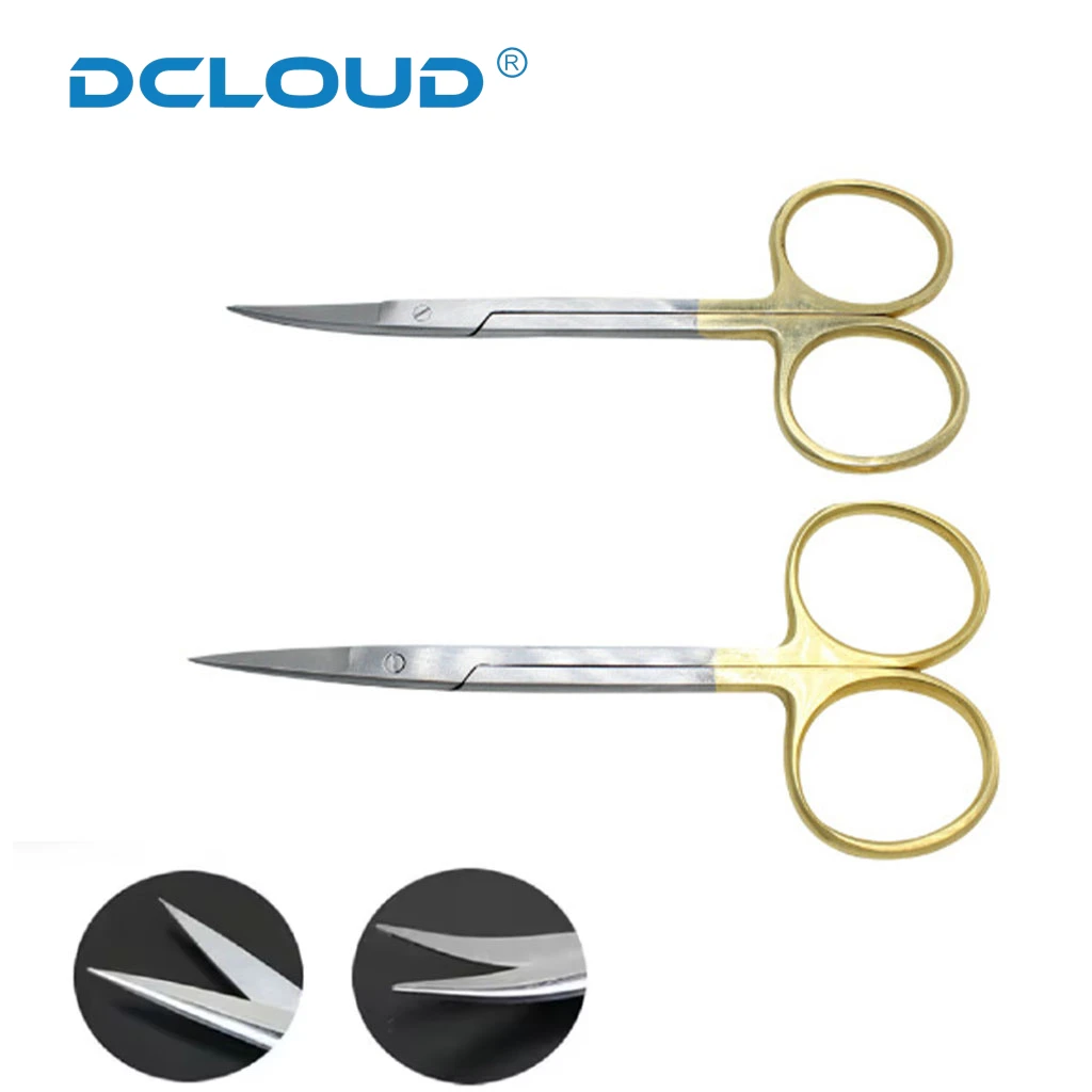 1Pc Dental Surgical Scissors Stainless Steel Dentistey Tools Straight Curved Tips Operating Scissors Odontología Forceps