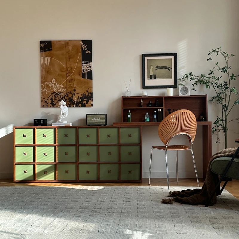Интерьер Женский Большой Туалетный Столик Роскошный Зеленый Коричневый Хранение Уникальные Комоды Шкаф Nordic Penteadeira Мебель Для Спальни