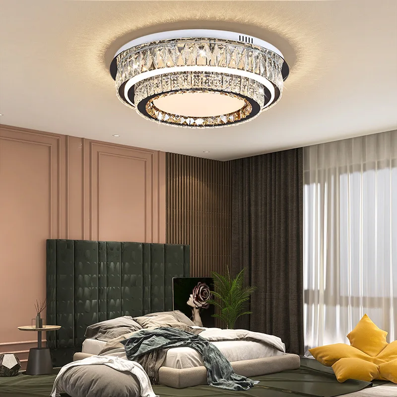 

Crystal Stainless Steel Luxury Ceiling Chandelier Gold Modern LED Light Home Decor K9 Crystal Gloss Living Room Bedroom