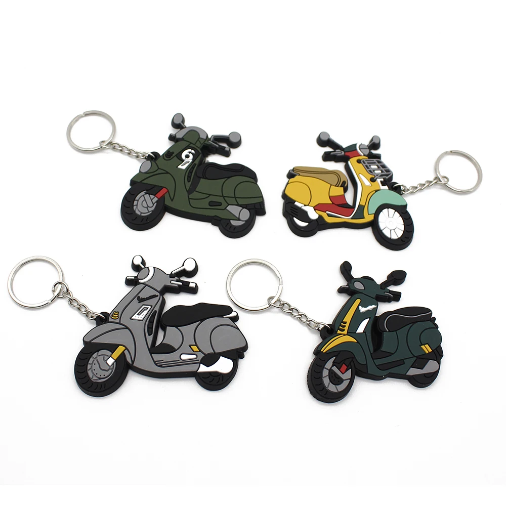 Pokhaomin Motorcycle Scooter Ring Decorative Start Buckle Rubber Model Key Chain for Piaggio Vespa