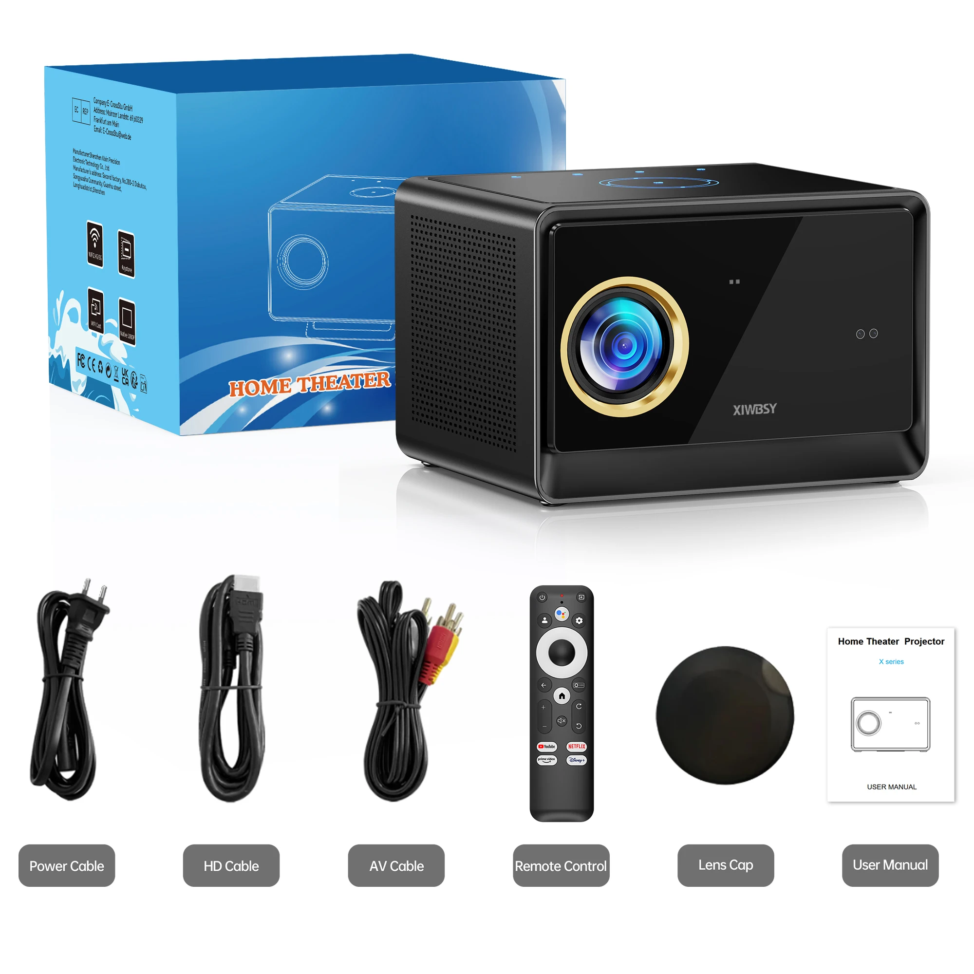 XIWBSY 4000ANSI 4K Projektor WIFI6 Offizieller Google TV Projektor Heimkino HDR Videoprojektor Vollständig Versiegelter Optischer Projektor – Detail 15
