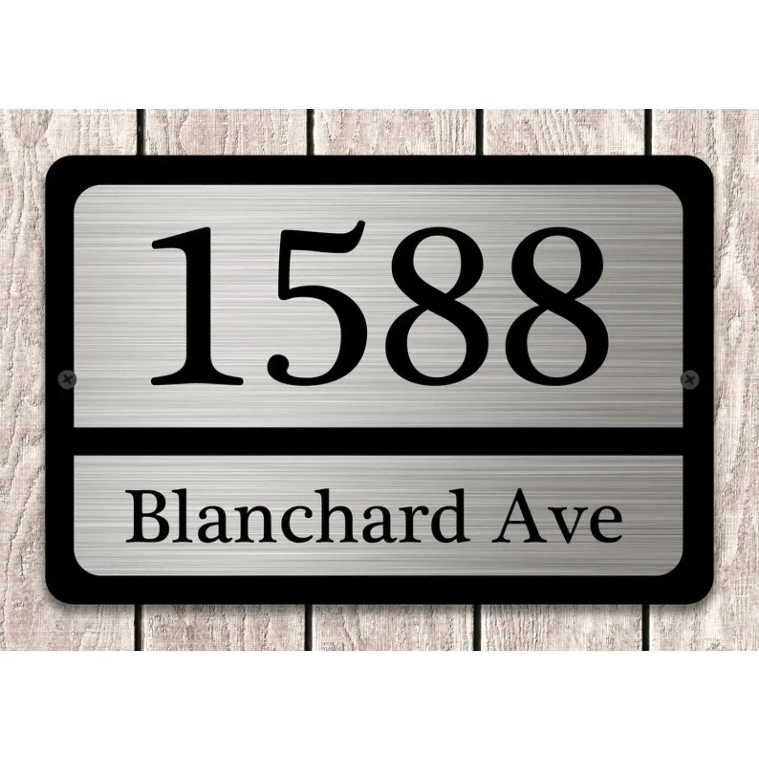 CIFbuy Customizable Brushed Silver Aluminum Home Address Sign,12