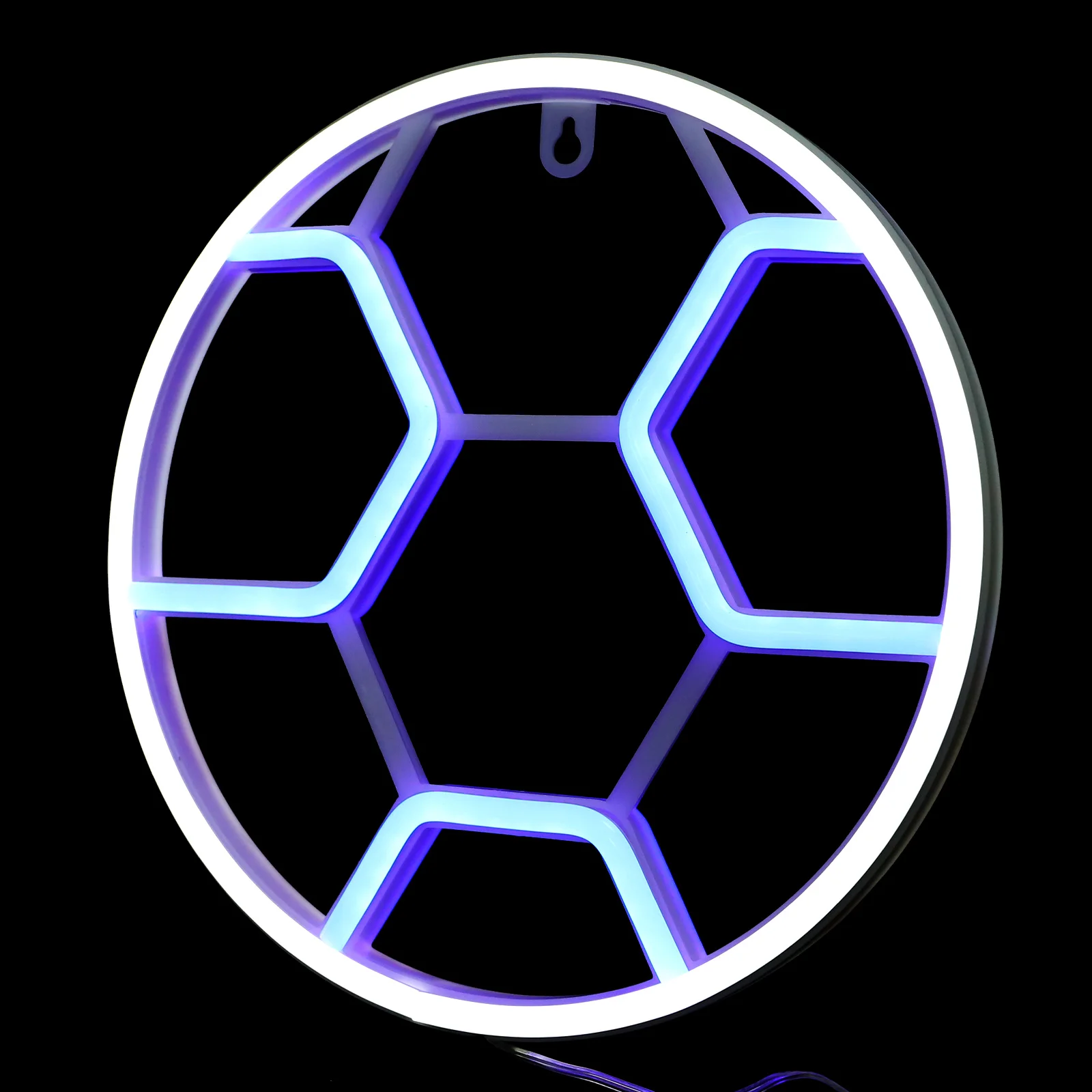 

Neon Football Sign LED Soccer nament White Blue Dorm Room Decor Bedroom Wall Hanging LED Lights for Boys Decorative Signs