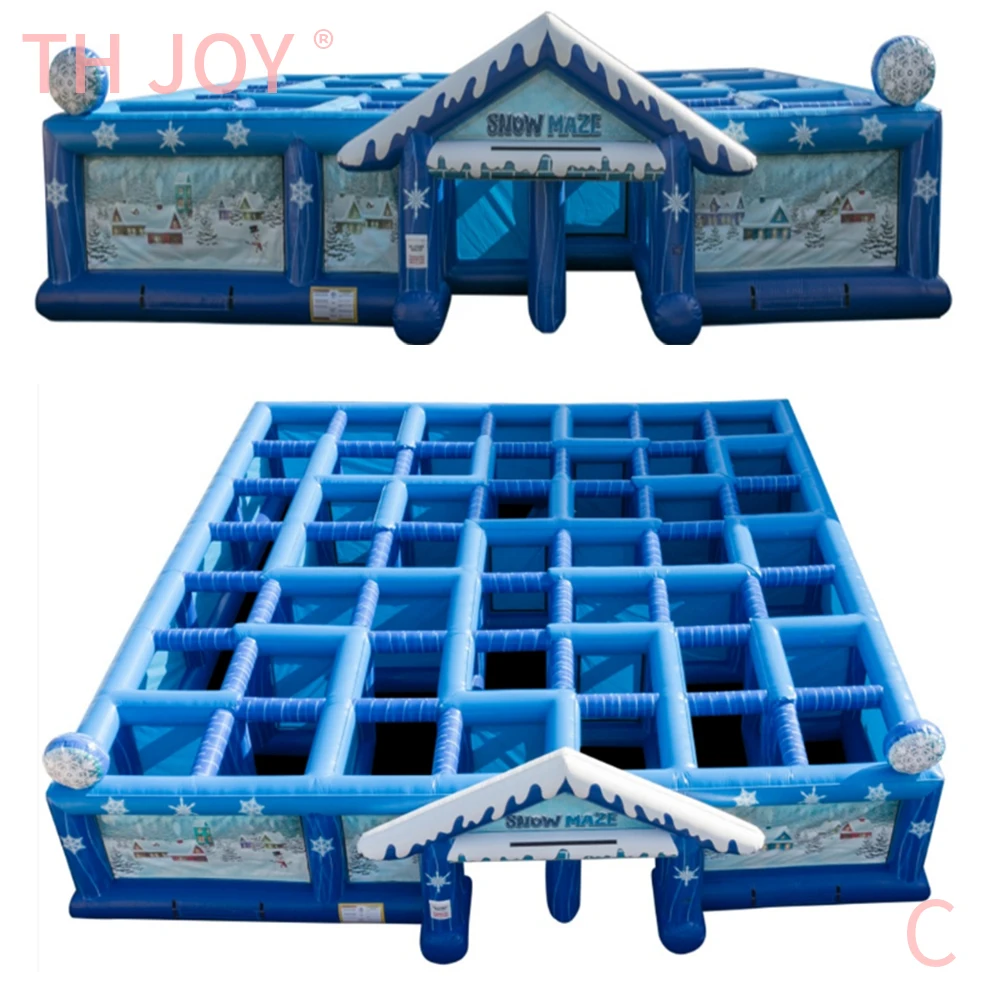 fast shipment, 2025 gingerbread Christmas Inflatable Laser Tag Arena, portable Inflatable Maze Games for Christmas party