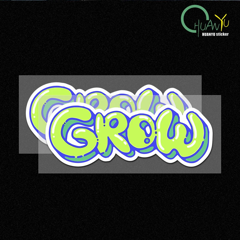 

Personalized GROW English Car Decal; Motorcycle Bumper Scratch Cover; Waterproof, No Residue, Full Body Sticker Art