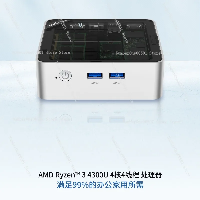 AMD 4300U Mini PC Dual HDMI Output Windows 11 Home Office Computer Small Form Factor Desktop