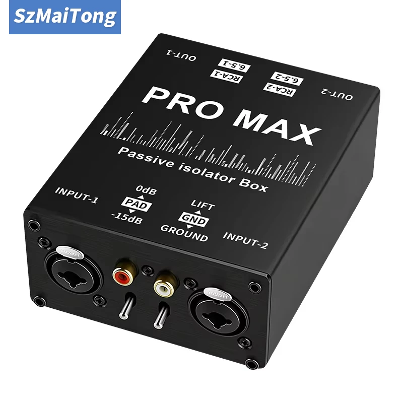 2-Channel XLR Audio Isolator Noise Reduction Filter Eliminates Current Noise 6.5 XLR Mixer Audio Isolators Dual-Channel 6.5 XLR