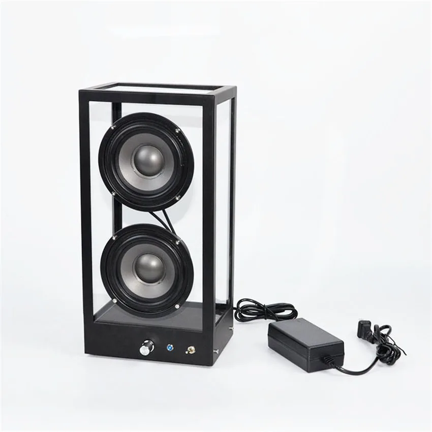Retro Transparent Subwoofer Wireless Hi-Fi Bookshelf Bluetooth Speakers AUX Computer Loudspeaker Creative Decoration Acoustics